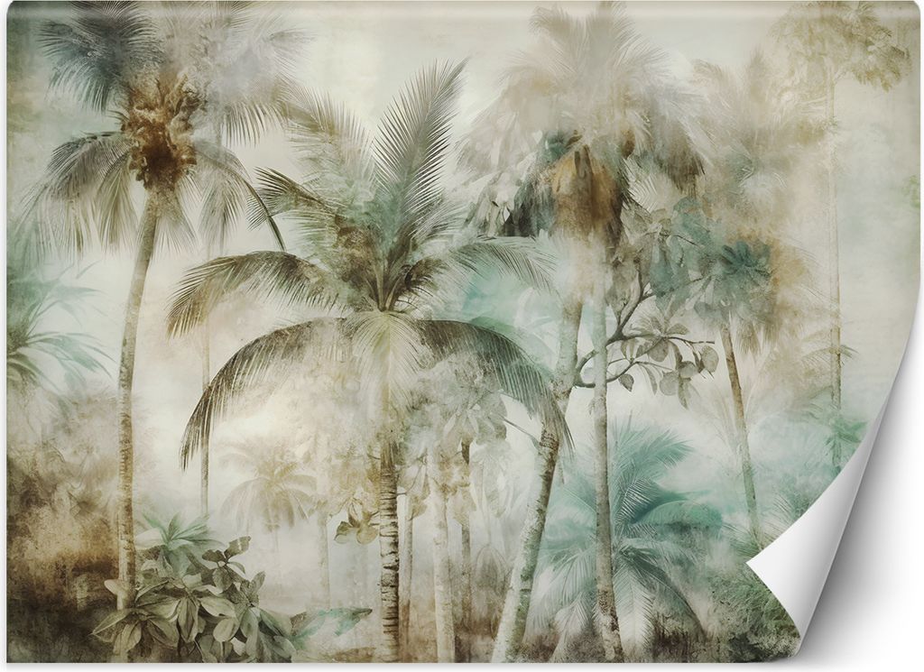 Vlies fototapete Tropische alte Palmen 100x70 cm Feeby Grün inkl. Kleber einfache Montage