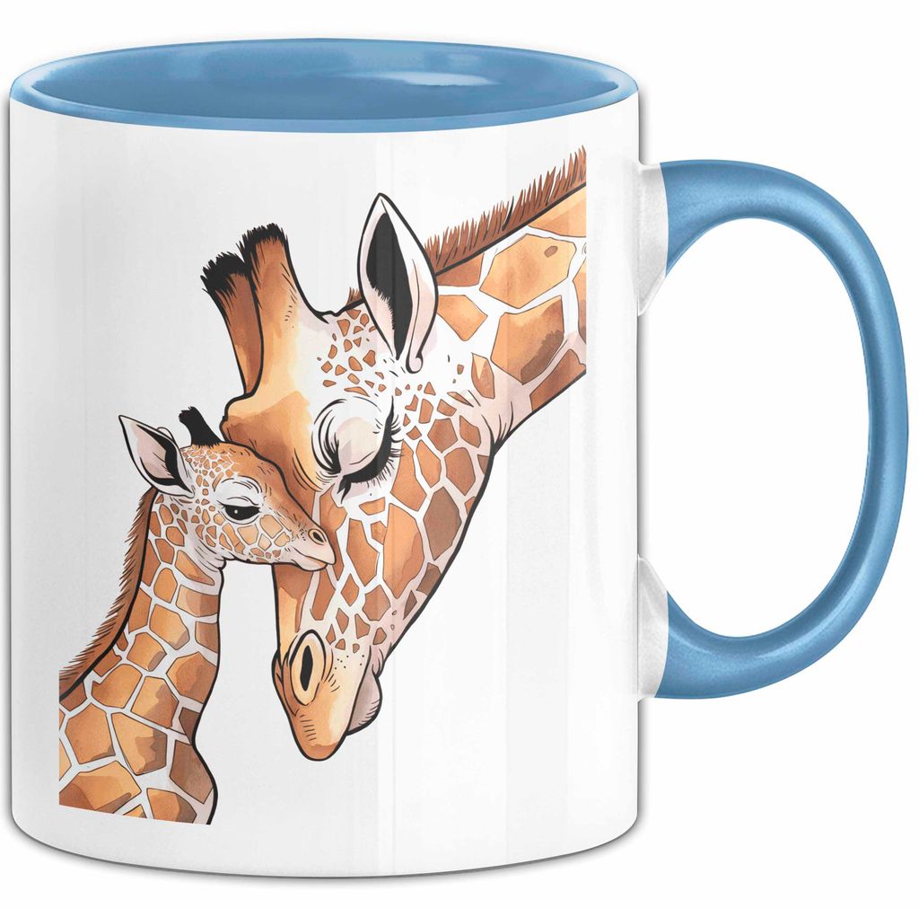 Giraffenmama Tasse Geschenk Lustige Geschenkidee Spruch (Blau)
