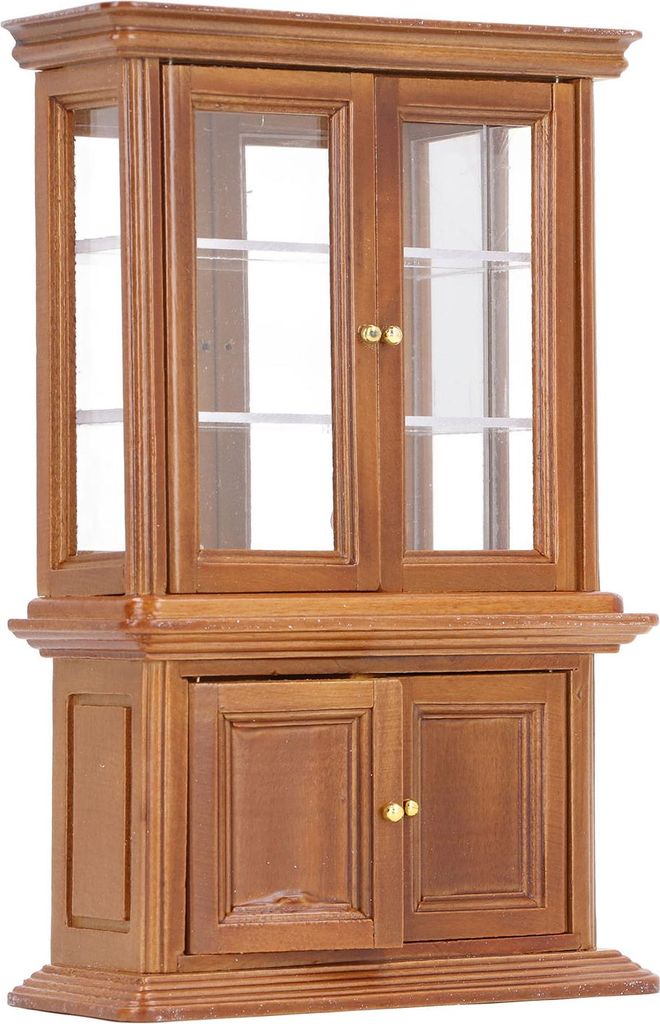 Miniatur-Bücherregal im Maßstab 1:12, hoher simulierter Holzschrank, Display für Puppenhaus-Dekoration, Kastanienbraun