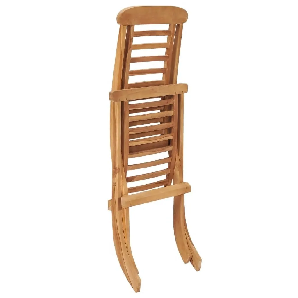 Chaise de jardin pliante météo-résistante en teck pour extérieur - 9