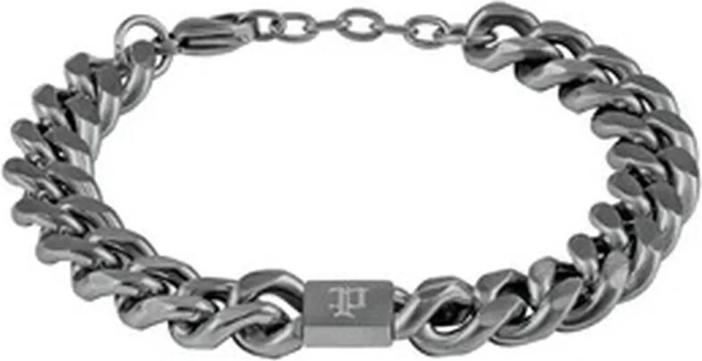 Bracelet Homme Police PEAGB0077903 en Cuir Noir et Acier Inoxydable