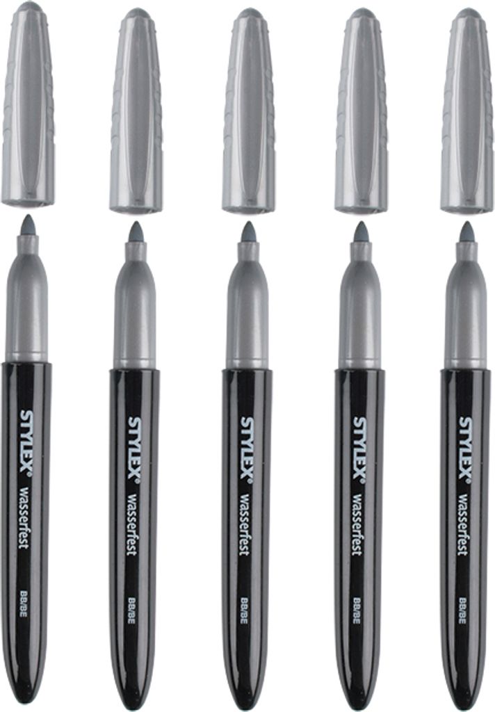 5x Permanentmarker / Farbe: silber