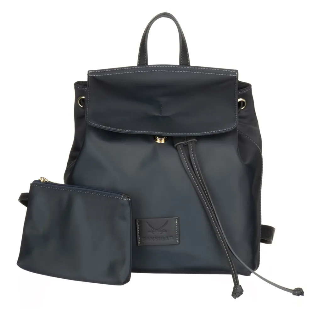 Sac à dos Sansibar anthracite bleu gris avec compartiments pratiques