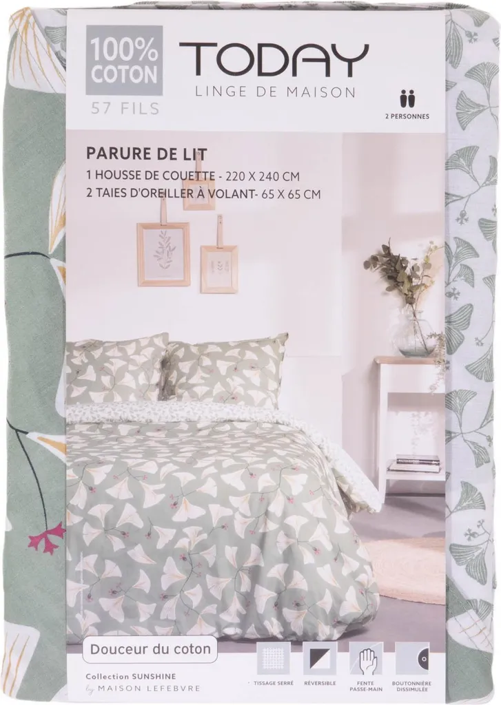 Parure de Lit 220x240 cm SUNSHINE Idéale pour Rénover votre Chambre