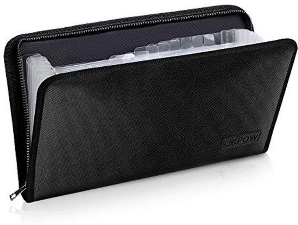 Pochette A5 Ignifuge avec 12 Compartiments et Système de Rabats de Sécurité