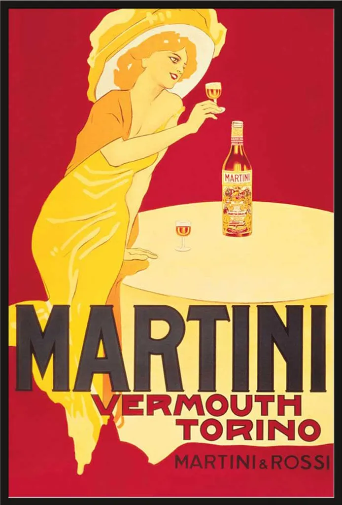 Affiche Martini Vermouth Torino avec Cadre Shinsuke Maxi Noir 61x91,5 cm