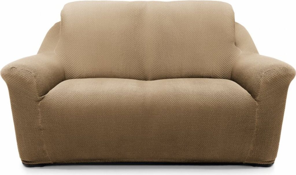Zweisitzer-Sofabezug, Milan, beige, Stretch, Tagesdecke, dick, Stretch, einteilig, beige