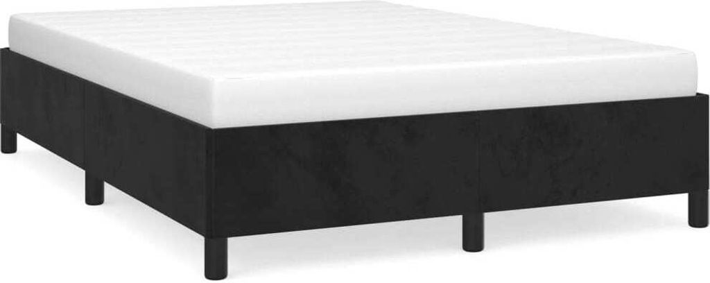 "2026 Aktion"Bettgestell - CLORIS - Doppelbett - Robust und langlebig - ohne Matratze Schwarz 140x190 cm - Einfache Montage - Samt - NeuMöbel5608310