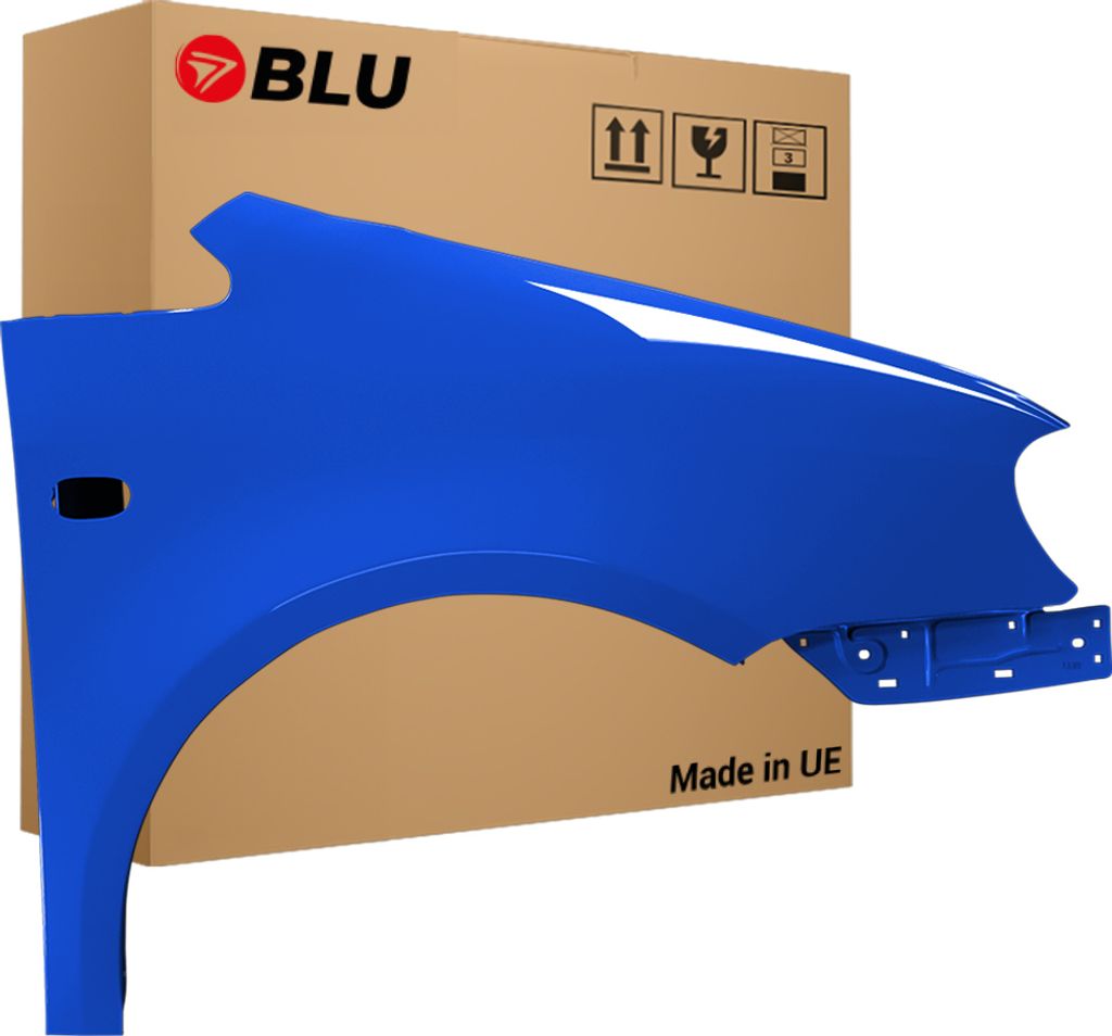 BLU Kotflügel Passend für VW Volkswagen Caddy III 3 2K LA5W Rechts Blau RavennaBlau | 2004-2010 | Vorderseite Vorne | Lackiert | Einbaufertig