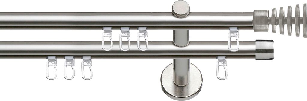 SN Deco - Innenlaufgarnitur Gap, 19 mm, 2-Lauf, edelstahl optik, 120 cm