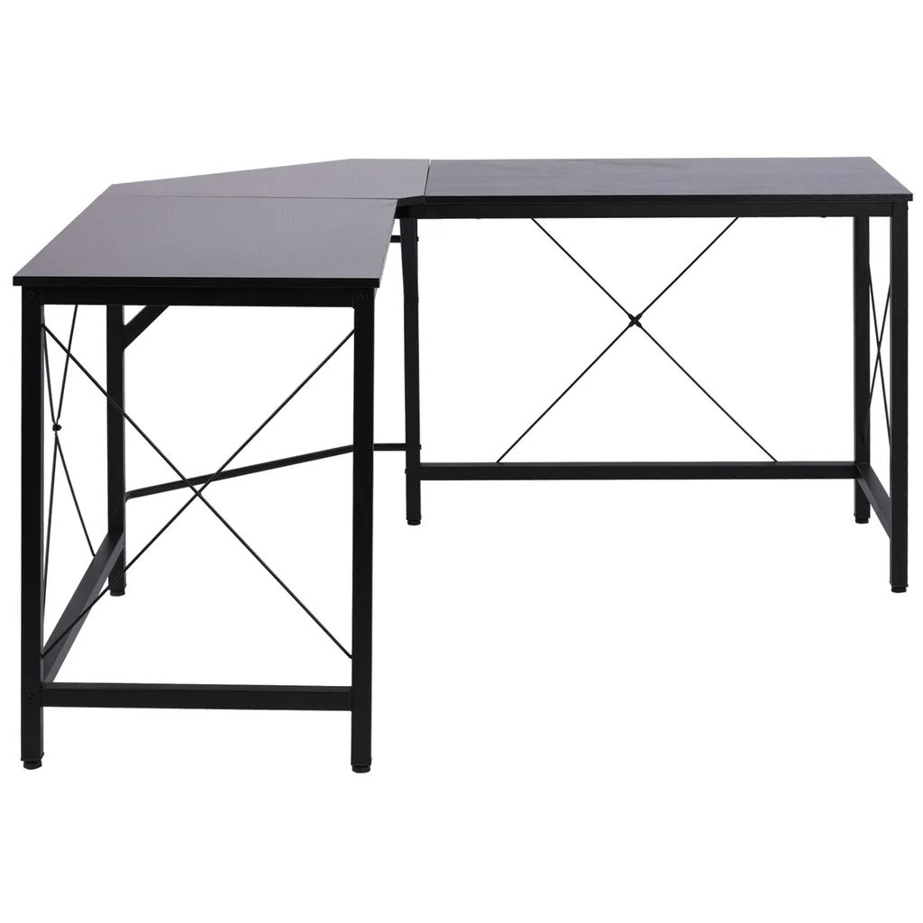 Bureau d'angle pour Télétravail 150x150 cm Noir - Espace et Confort