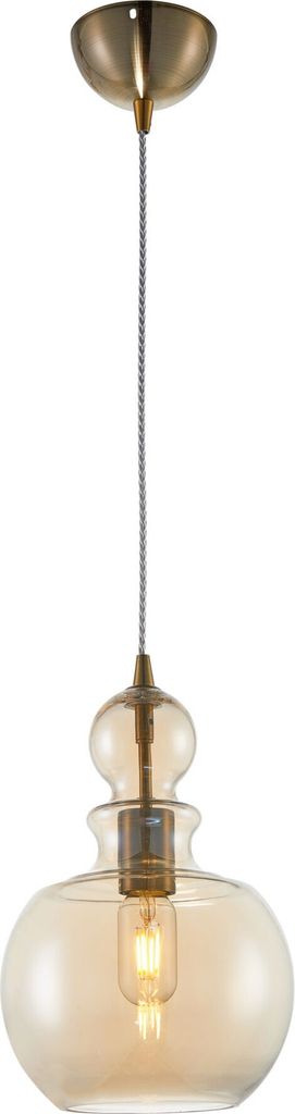 Maytoni Tone Hängeleuchte mit Glas-Schirm, 1-flammig, E27, Dimmbar, Braun Amber