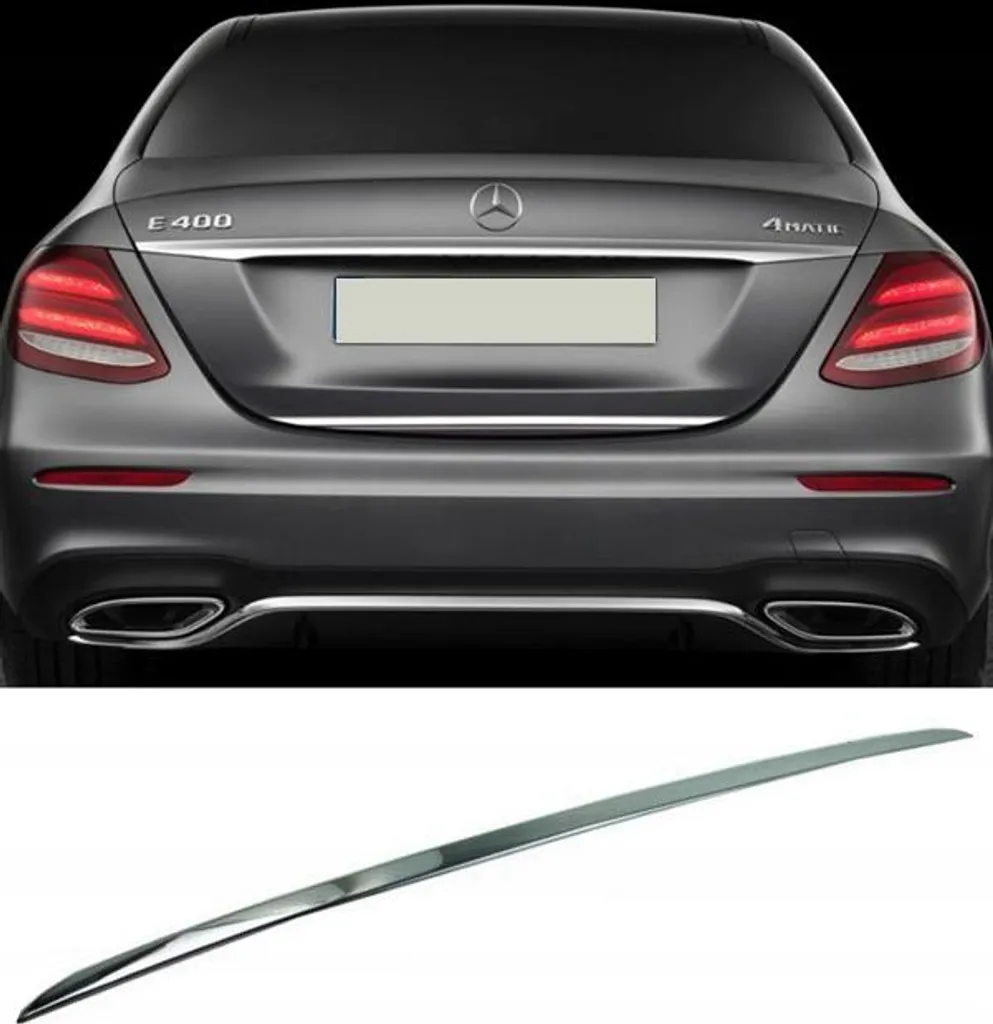 Rénovation coffre Mercedes Classe E W213 avec baguette chromée design