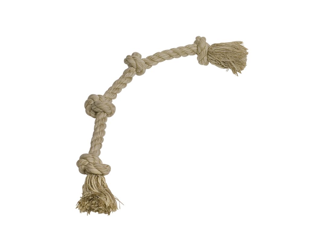 Nobby Rope Toy, Spielseil Sisal-Baumwolle-Mix 60 cm, 260 g, 4 Knoten natur