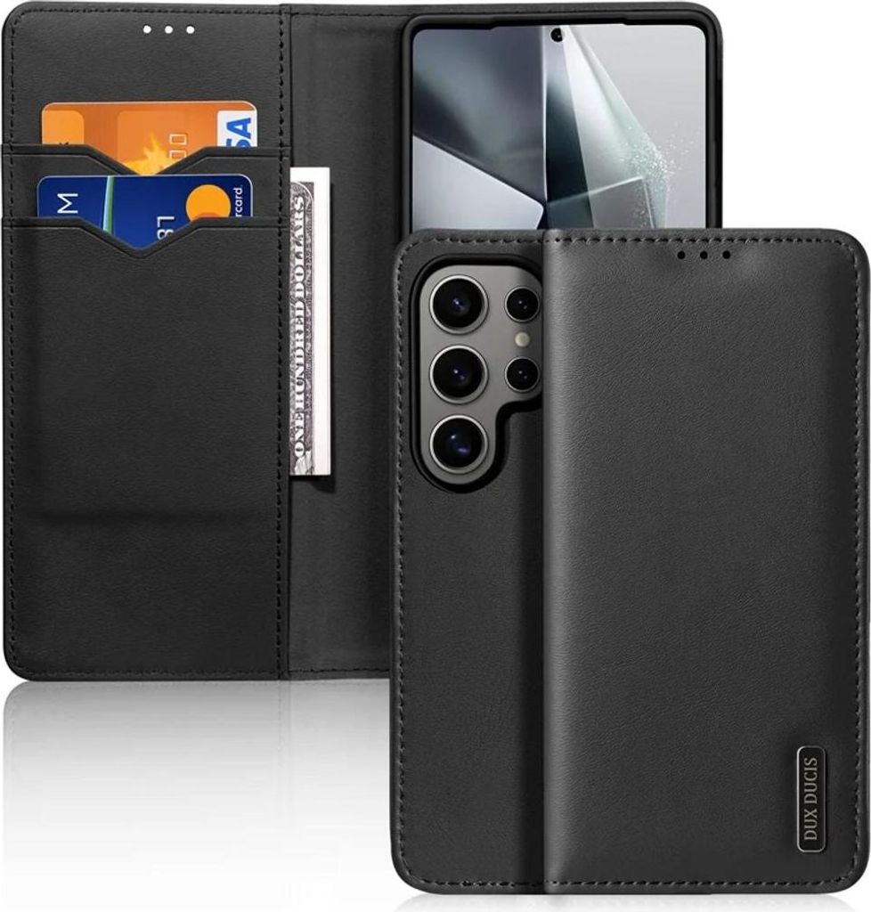 DUX DUCIS Samsung Galaxy S25 Ultra Leder-Wallet-Hülle - Schwarz
