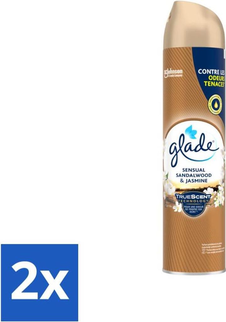Glade - Lufterfrischerspray - Sinnliches Sandelholz-Jasmin - 300 ml - Vorteilspack - 2 Stücke