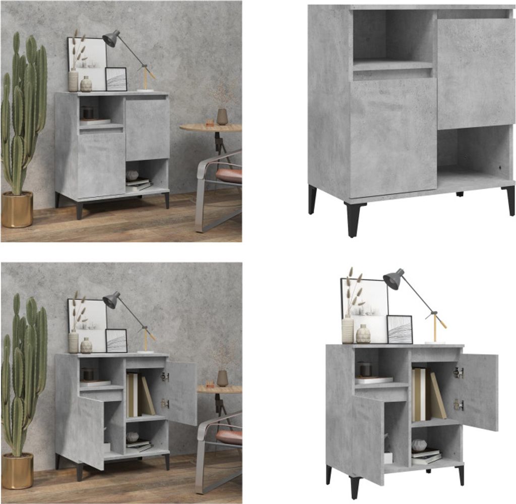 vidaXL Sideboard Betongrau 60x35x70 cm Holzwerkstoff - Sideboard - Sideboards - Schrank - Aufbewahrungsschrank