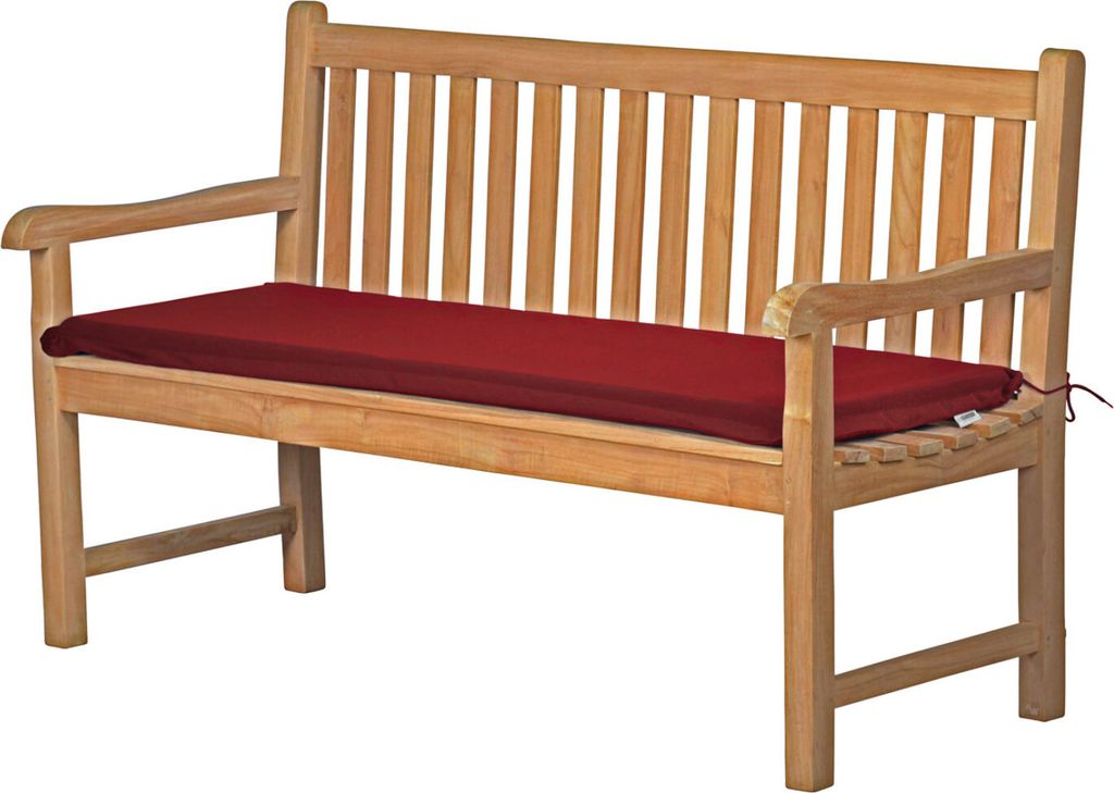 Bankpolster 140x47 cm bordeaux rot als Polster für Holzbank waschbares und UV-beständiges Sitzkissen Auflage Gartenbank