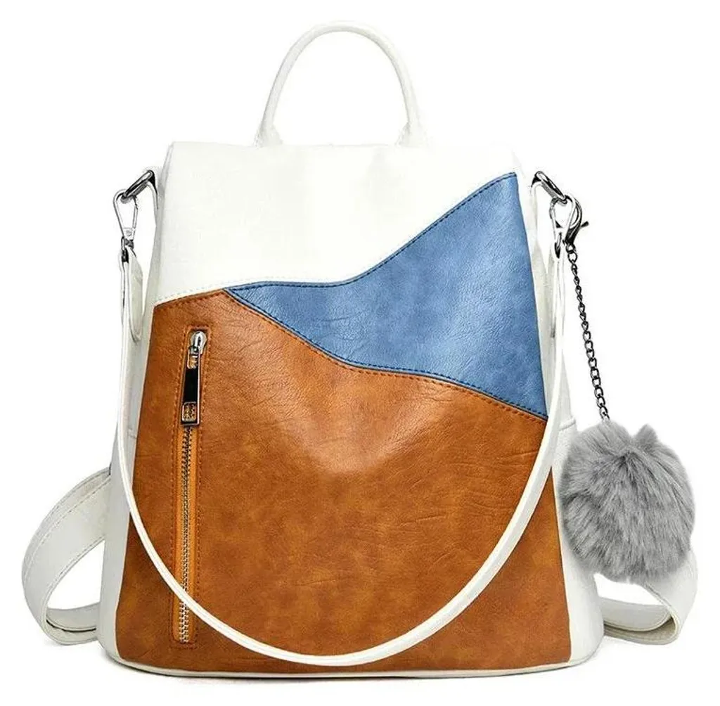 Sac à dos en cuir jaune haut de gamme au design chic et polyvalent
