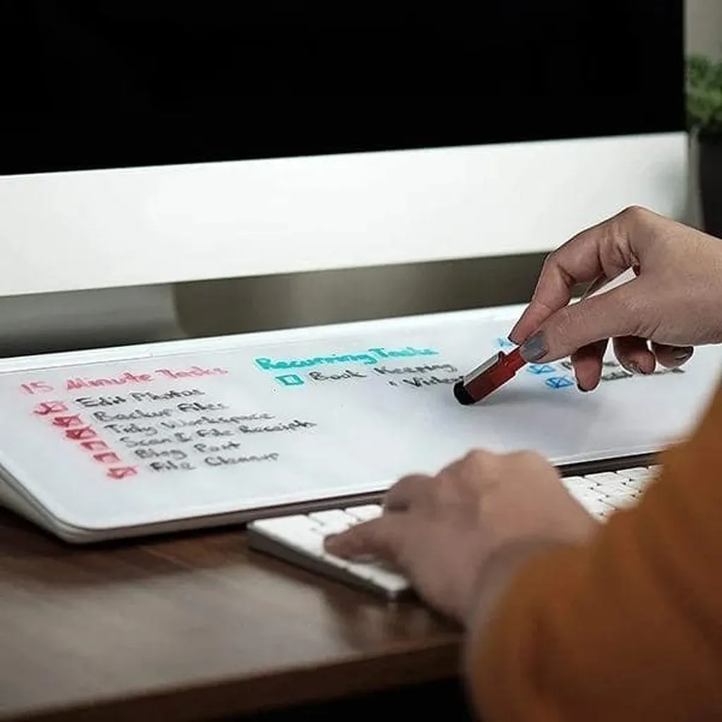 Lavagna Vetro Scrivania DESKNOTE 45x20cm - Robusta e Multifunzionale - 2