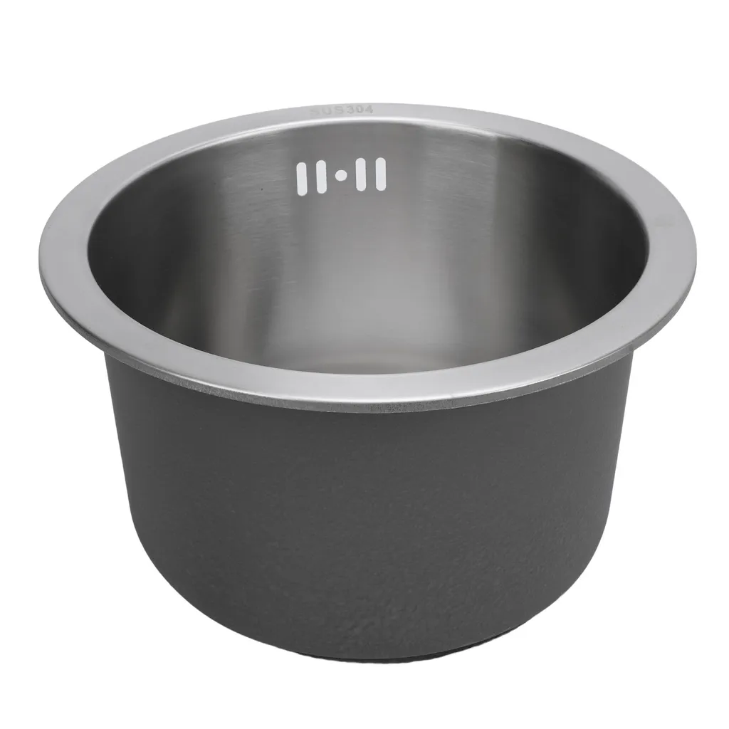 Évier de cuisine à bol unique inox anti-condensation base ronde