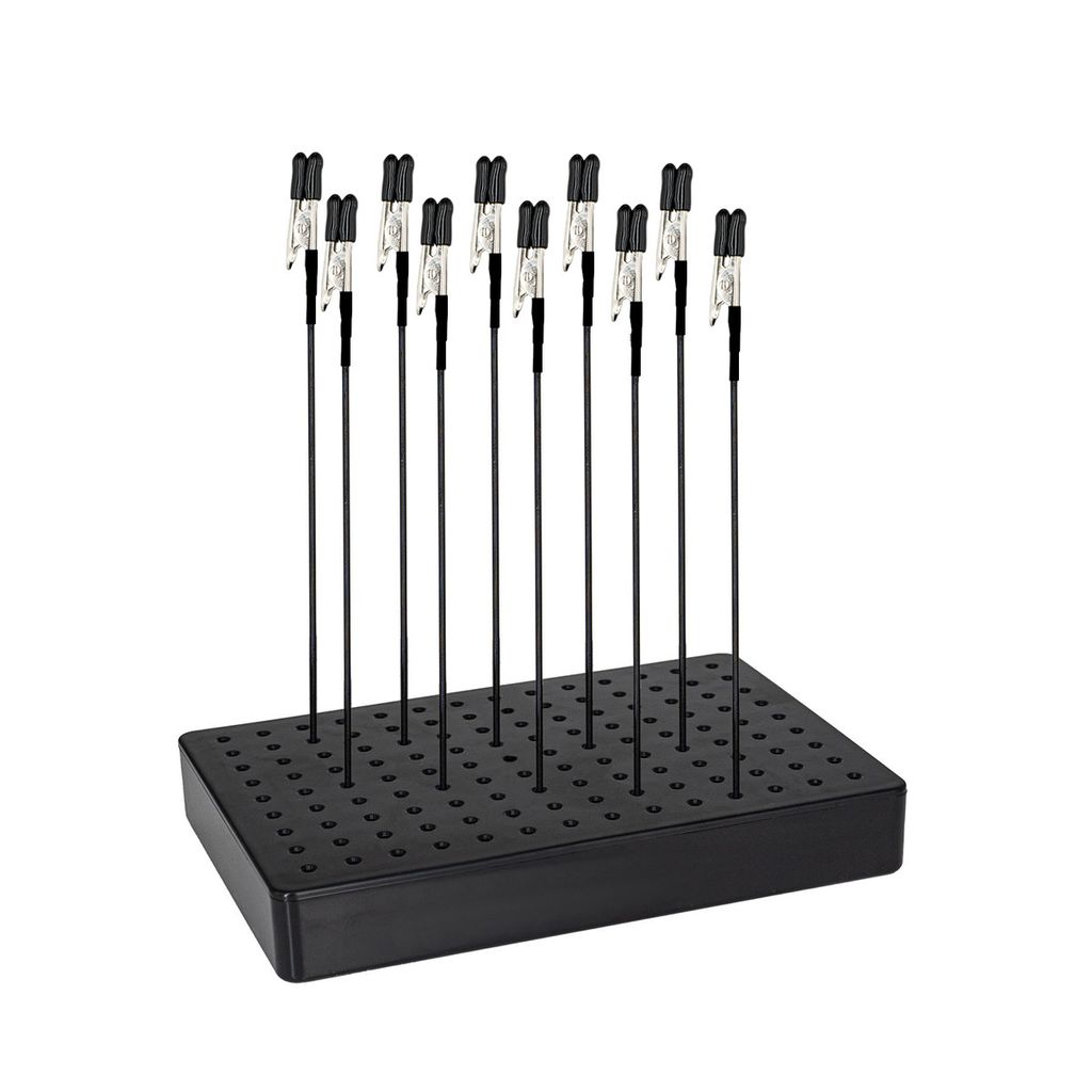Modellbau Farbhalter Set – Farbständer mit 10 Krokodilklemmen, Edelstahl-Basis & Halter für Airbrush & Bastelarbeiten