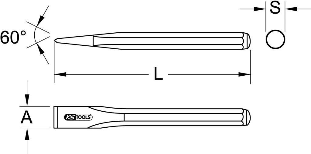 Scalpello piatto in acciaio inox, 16x160 mm
