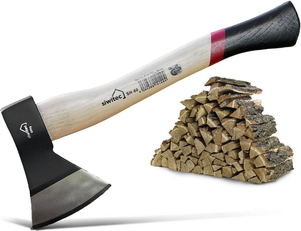 siwitec Holzaxt 600 Gramm Kopfgewicht, Axt mit Hickory Produktbild 