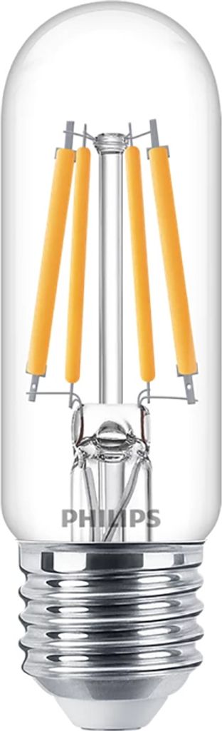 A close-up studio shot of a Philips LED light bulb.