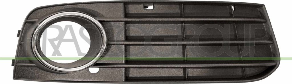 PRASCO Lüftungsgitter Grill Stoßfänger für AUDI A4 Avant (8K5, B8) mit Loch/Löchern für Nebellampen Schwarz