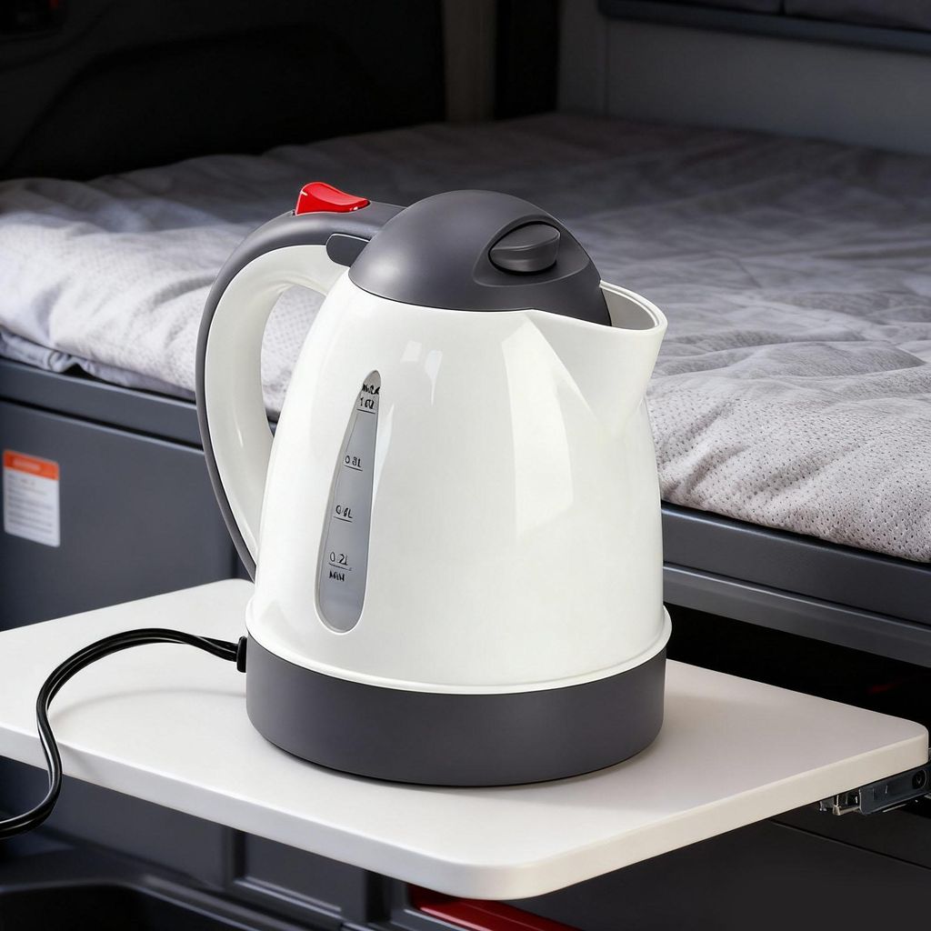 Reisewasserkocher 24V 1L 250W Auto Wasserkocher Edelstahl, Zigarettenanzünderstecker, Wasserstandsanzeige, automatischer Abschaltung, Auslaufsicher