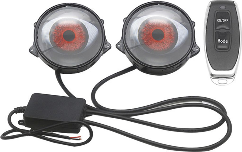 Universelle modifizierte Auto-LED-Scheinwerfer, 12 V, USB-Stromversorgung, Fernbedienung, 6 Modi, wasserdicht, dynamischer böser Blick, Autoschein...