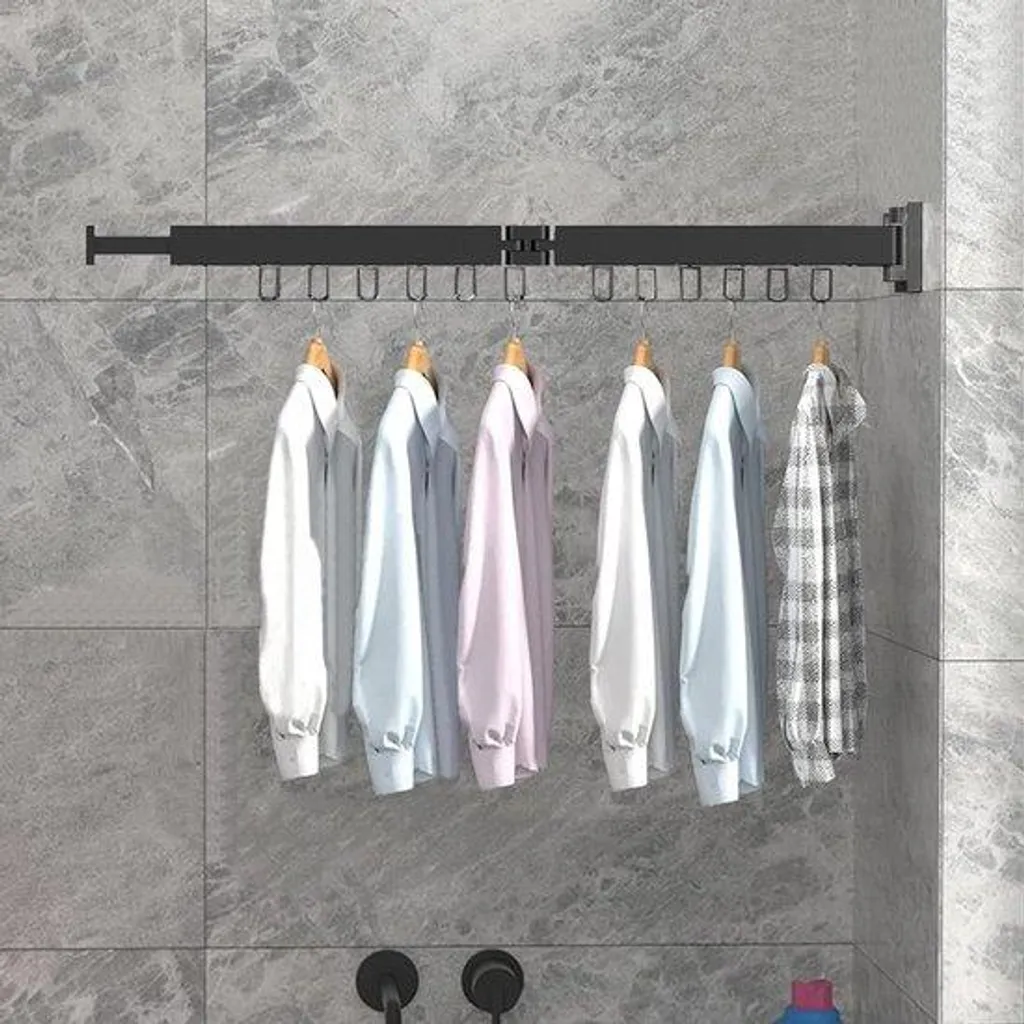 Séchoir à linge compact noir pour balcon et salle de bain Modèle B20