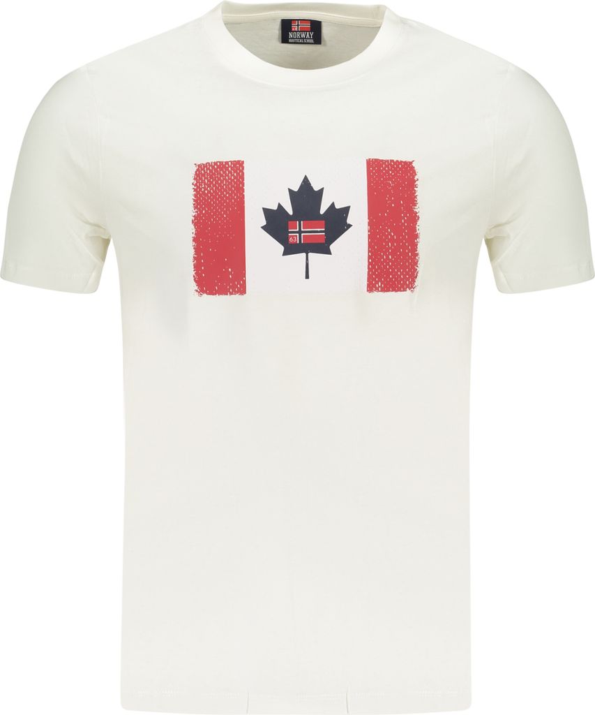 NORWAY 1963 WEISSES LOGO TSHIRT MIT RUNDHALS : Größe - M Größe: M