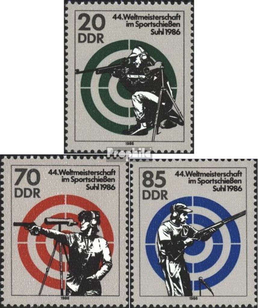 Briefmarken DDR 1986 Mi 3045-3047 (kompl.Ausg.) FDC Weltmeisterschaften im Sportschießen