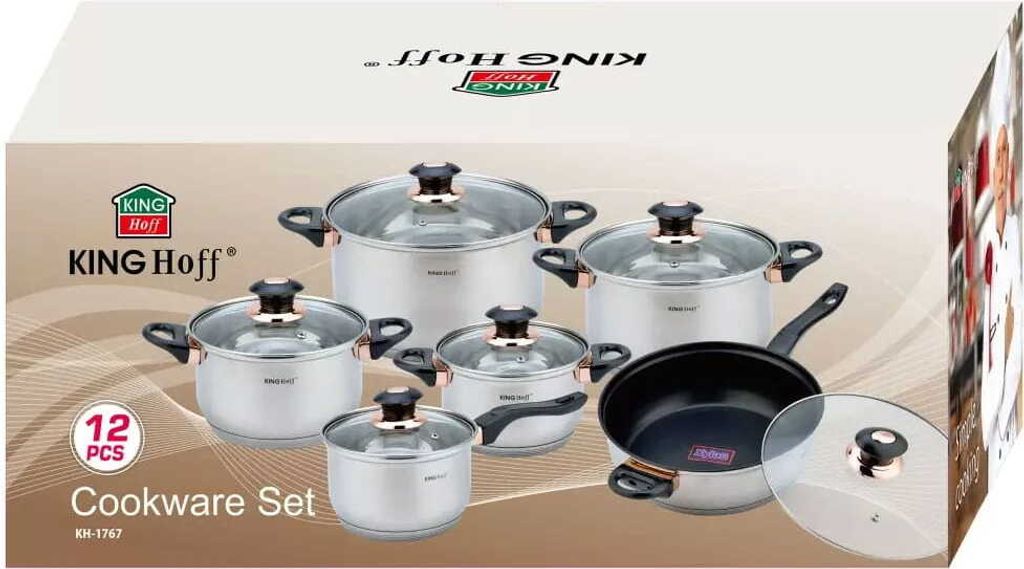 Kinghoff ensemble de pots en acier 12 pcs. Rosegold KH1767 Image du produit 