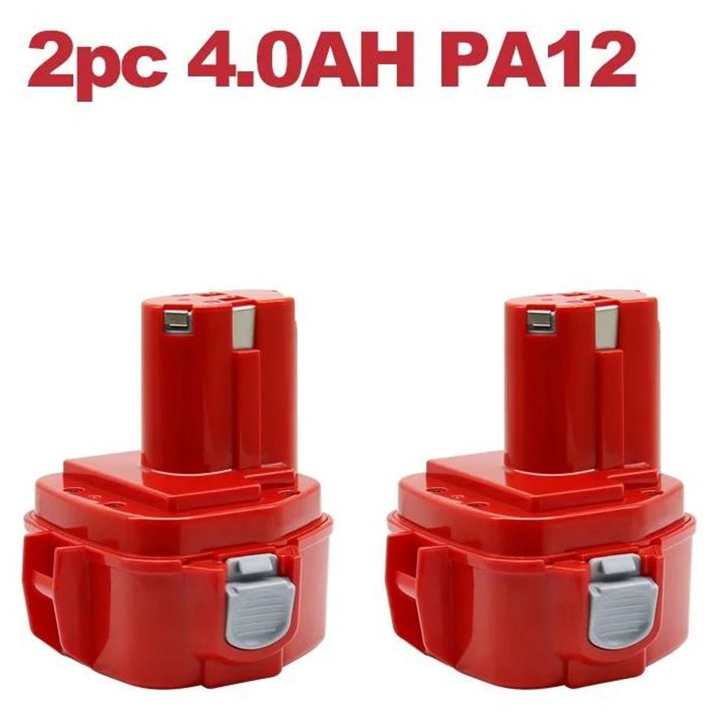 Makita PA12 12V Akku - Ni-MH Ersatzakku für Elektrowerkzeuge - 4,0Ah 4000mAh - kompatibel mit PA12/1220/1233S - 2er Pack