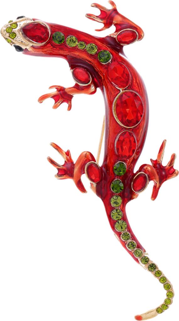 Vintage Reptil-förmige Brosche Exquisite Faux Kristall Pin Tierform Männer Kleidung Abzeichen Mode-Accessoires