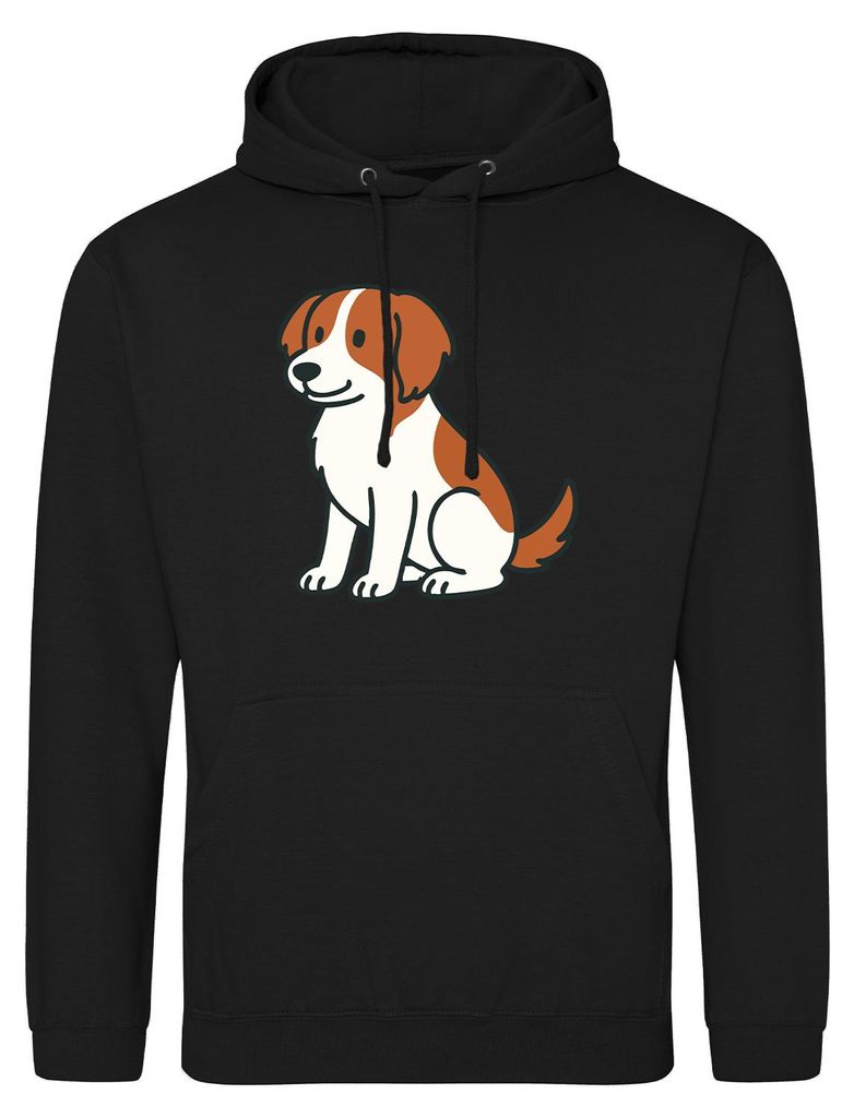 Huuraa Uni Hoodie Kooikerhondje Comic Kooikie L Deep Black Vegan Sweatshirt Geschenkidee