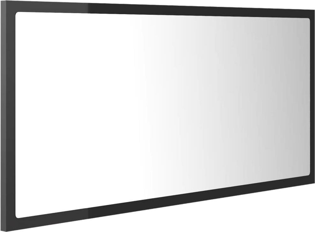 vidaXL LED-Badspiegel Hochglanz-Grau 90x8,5x37 cm Acryl