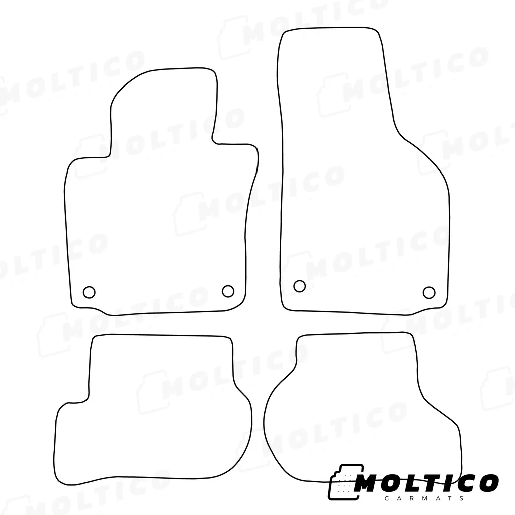 Tappetini Auto Velours per VW Golf 5 Jetta V 2003-2010 - Cuciture Rosse - 2
