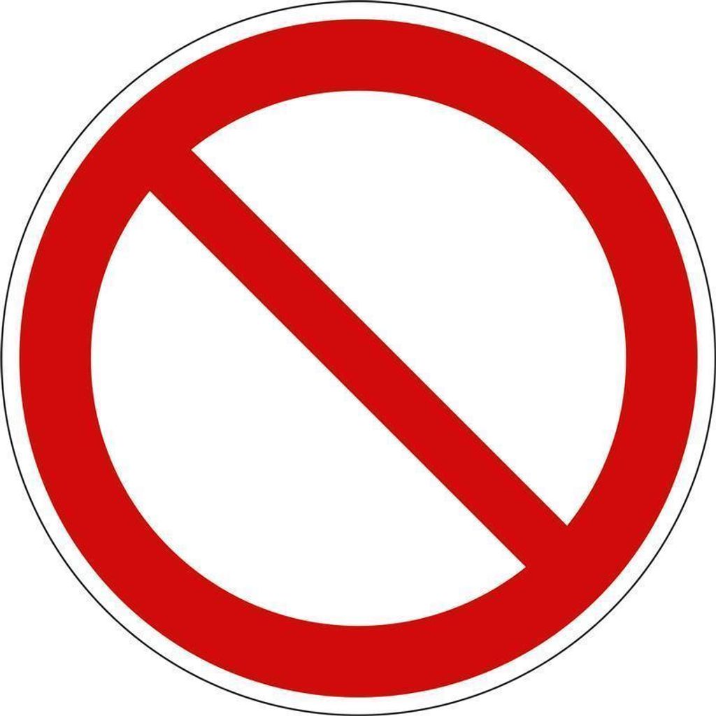 Verbotsschild "Allgemeines Verbotszeichen", für Innen- und Außenbereiche, in verschiedenen Größen und Materialien verfügbar, Durchmesser 20 cm...