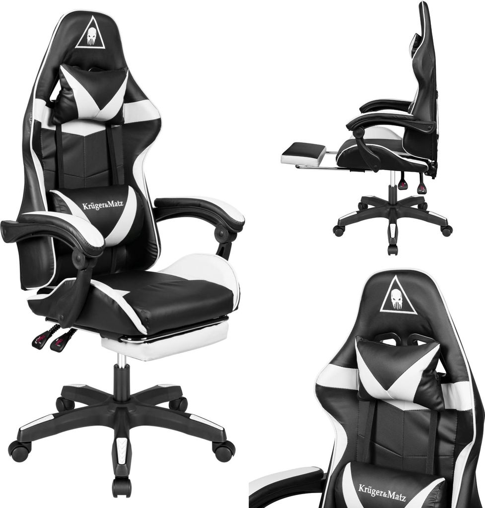 KRUGER & MATZ GX-150 Warrior schwarz-weißer Gaming-Stuhl
