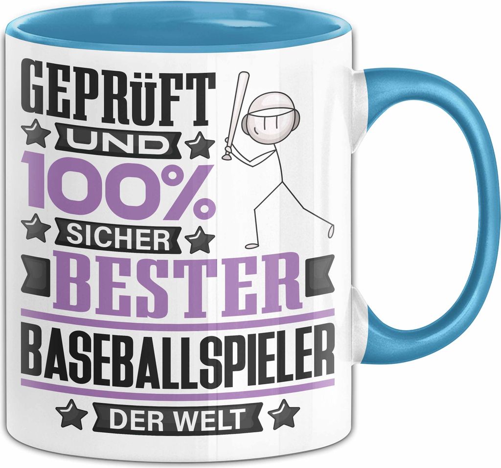 Baseballspieler Geschenk Lustiger Spruch für Baseballspieler Geschenkidee Bester Baseballspieler Der Welt (Blau)