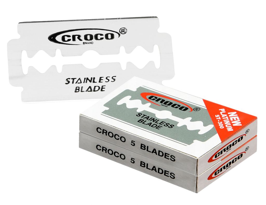 Set Croco 100 Stück haltbare präzise Rasierklingen für traditionelles Rasieren traditionelle Klingen