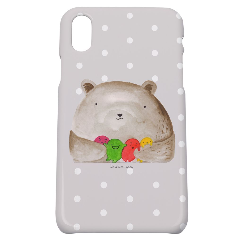 Mr. & Mrs. Panda Iphone 10 Handyhülle Bär Gefühl - Grau Pastell - Geschenk, Durchgedreht, Verrückt, X, Wahnsinn, Teddy, Hülle, Handy, Cover