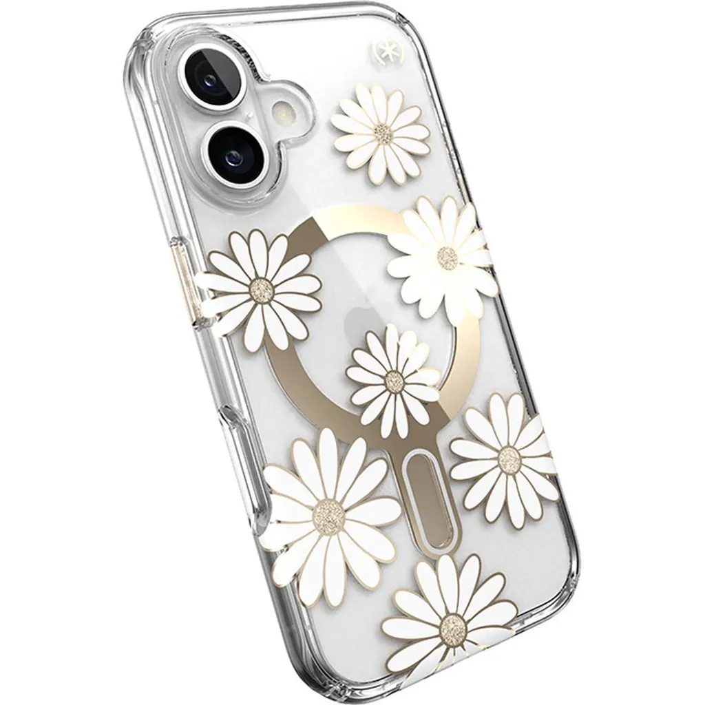 Étui de Protection iPhone 16 MagSafe Speck Presidio Lux Fleurs et Or - 13