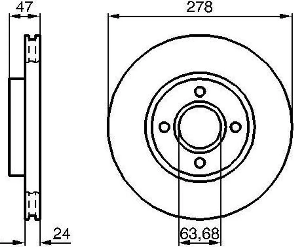 Disque de frein arrière BOSCH 0986478427 compatible Mondeo 2 et Cougar