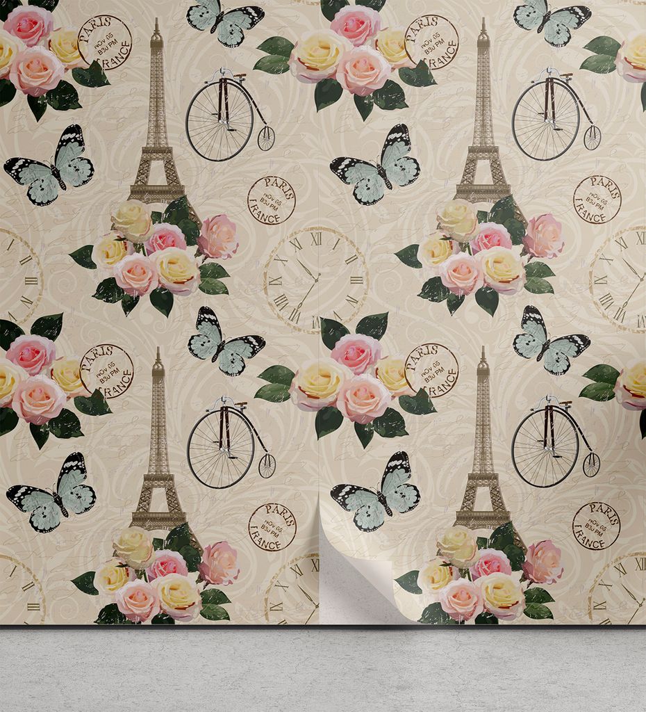 ABAKUHAUS Modern abziehbare & klebbare Tapete für Zuhause, Französisch Eiffelturm Bild, selbstklebendes Wohnzimmer Küchenakzent, 33 cm x 180 cm,...