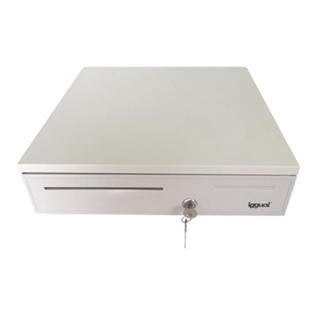 Cassetto Portamonete 42cm Bianco 5+8 - Ferro Robusto per Registratore Cassa